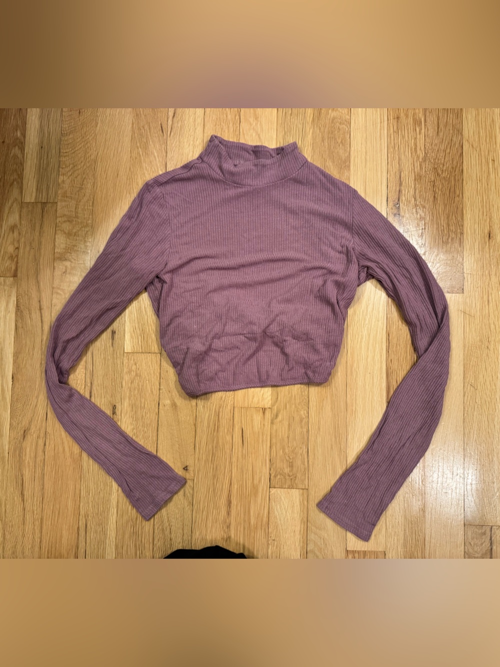 Alo Yoga Cropped Ribbed Mock Neck Long-Sleeve Top - Dusty Mauve